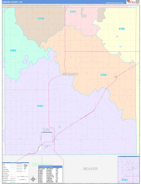 Seward County Ks Wall Map Color Cast Style By Marketmaps Mapsales