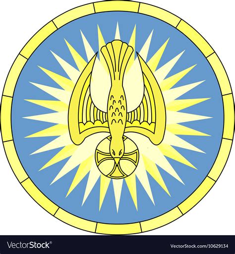 Symbol Of Holy Spirit Dove Circular Emblem Vector Image
