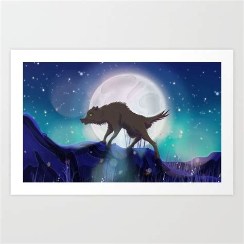 Buy Prowling Wolf Art Print By Nicks Emporium Worldwide Shipping