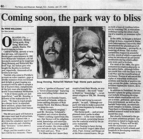 Raleigh “news And Observer” January 27 1991 The Doug Henning Project