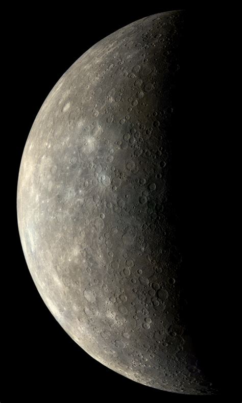 Mercury In Color From Mariner 10 Flyby 1 Approach View The Planetary