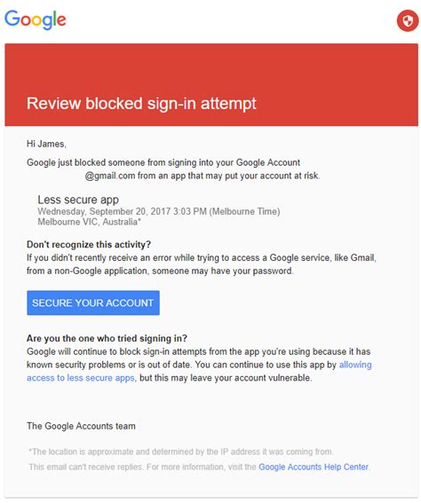 Email To Print Gmail Blocked Sign In Attempt Problem Papercut