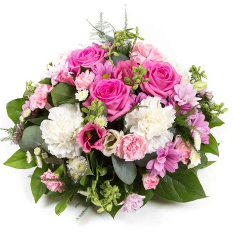 pink and cream posy funeral flowers florist
