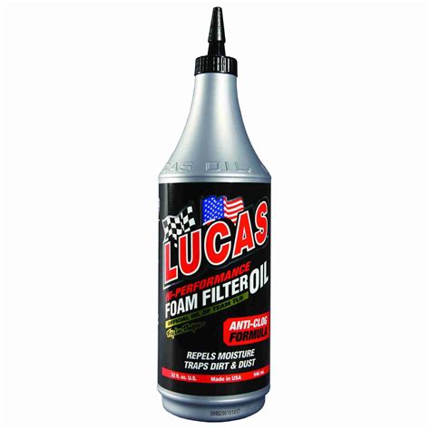 Lucas Oil Products Foam Filter Oil Tiger Motors Inc