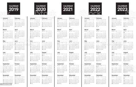 2019 2020 2021 2022 2023 年カレンダー ベクター デザイン テンプレート 2019年のベクターアート素材や画像を