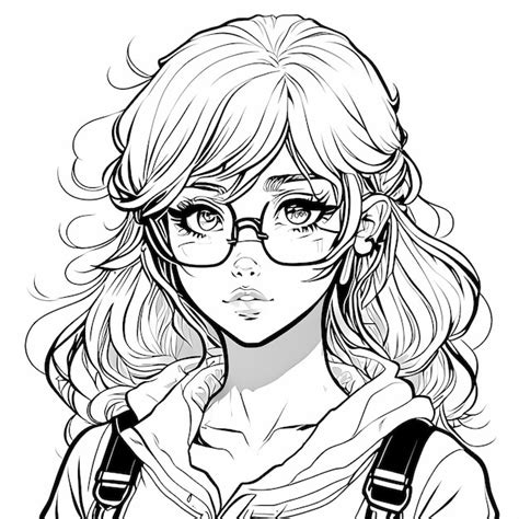Premium Ai Image Anime Girl Coloring Page