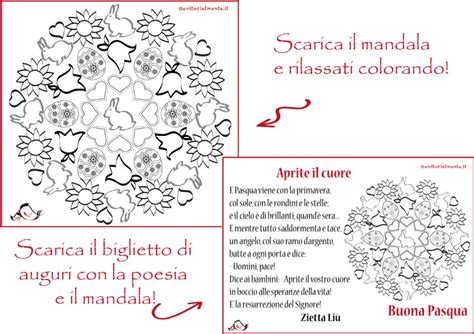 Auguri di buon anniversario alla testimonianza d'amore più umile, sincera e profonda. Mandala e poesia di Pasqua da stampare | Genitorialmente