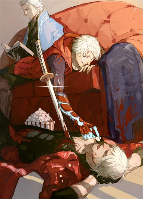 Dante Vergil And Nero Devil May Cry And 1 More Drawn By Akumey
