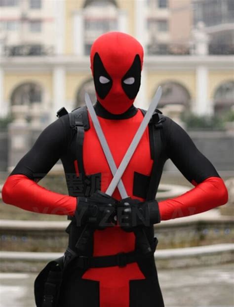 Popular Deadpool Shiny Lycra Spandex Superhero Costume Unisex Fetish Halloween Zentai Suits In