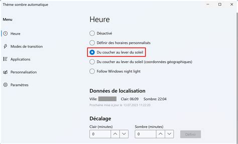 Windows Auto Dark Mode Activer Automatiquement Le Thème Sombre De