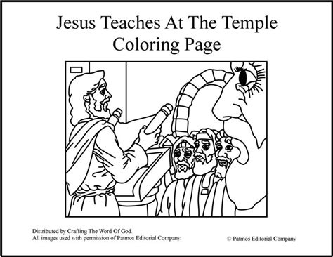 Gambar Jesus Teaches Temple Coloring Page Crafting Word God Pages Di