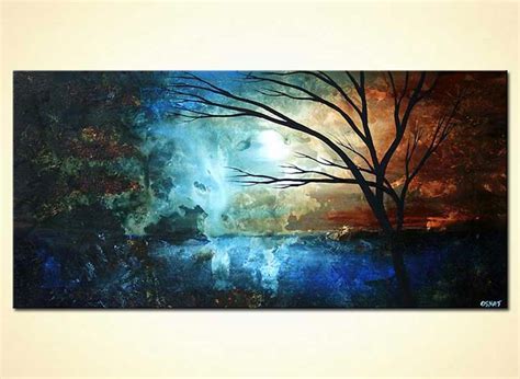 Painting For Sale Blue Abstract Landscape Painting Tree