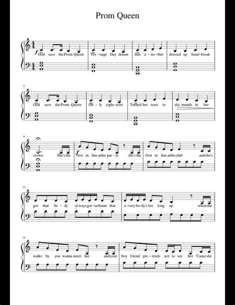 Prom Queen Pdf Sheet Music For Piano Download Free In Pdf