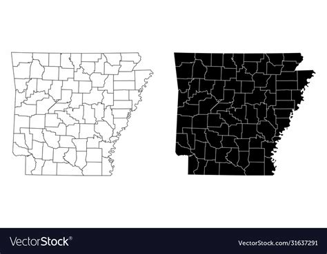 Arkansas Counties Maps Royalty Free Vector Image