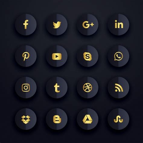 50+ high quality black and gold icon images of different color and black & white for totally free. FREE 439+ Amazing Social Media Icons in SVG | PNG
