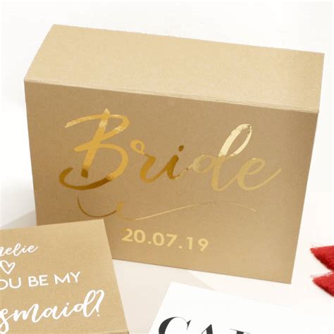 Perfect for bridal showers, engagement gifts, wedding gifts. Personalised Bride And Wedding Date Luxury Gift Box By ...