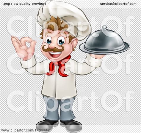 Clipart Of A Cartoon Full Length Happy Young White Male Chef Holding A