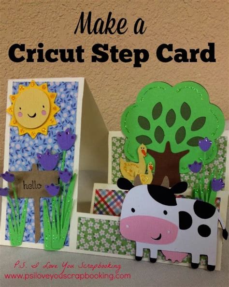 Using a cricut to make a birthday card is so simple! Cricut Stair Step Card Template and Instructions - P.S. I Love You Crafts