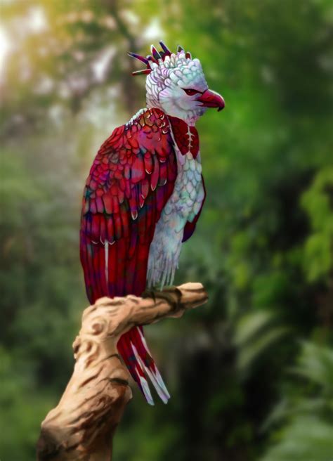 Artstation Rainbow Harpy Eagle Godserg Art Eagles Rare Animals