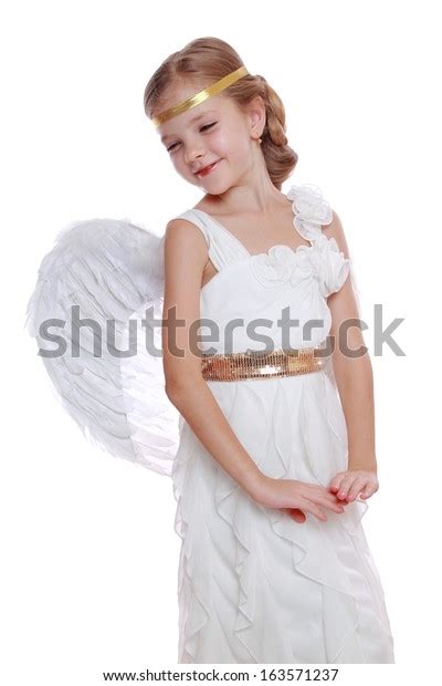 Young Angel Girl Praying Isolated On Stock Photo 163571237 Shutterstock