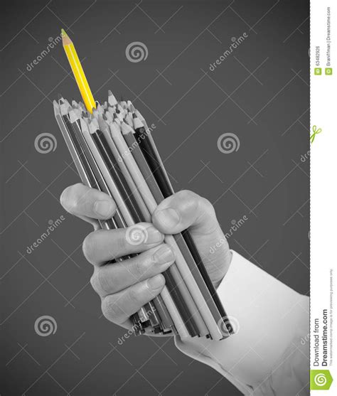 Hand Holding Pencils Stock Photo Image Of Idea Object 63482926