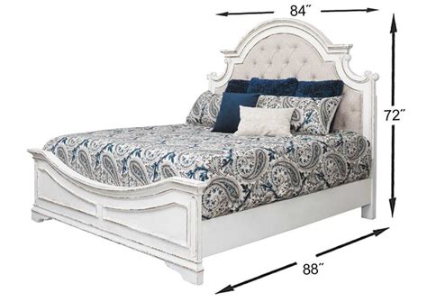 Magnolia Manor King Size Upholstered Bed White Home Furniture Plus