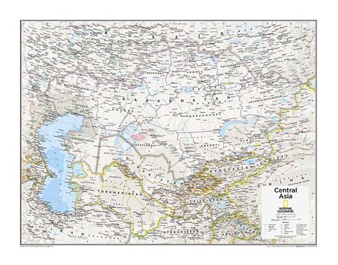 Central Asia Map From National Geographic Atlas Of The World 10th