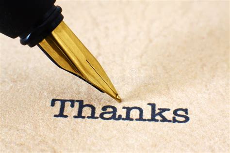 Fountain Pen On Thank You Text Stock Image Image Of Color Sign