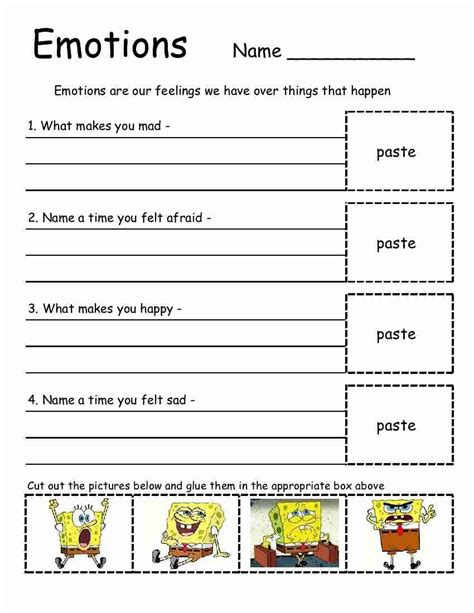 Printable Social Emotional Worksheets