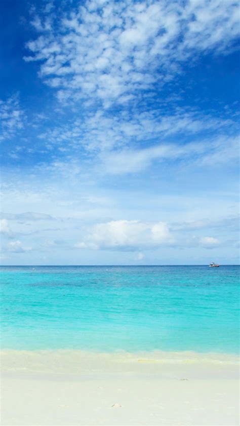 Blue Sea And White Sand Iphone Wallpapers Free Download