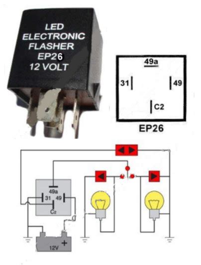Flasher Led 12v Dc 150w 4 Terminal Compatible With Ep26 Automotive