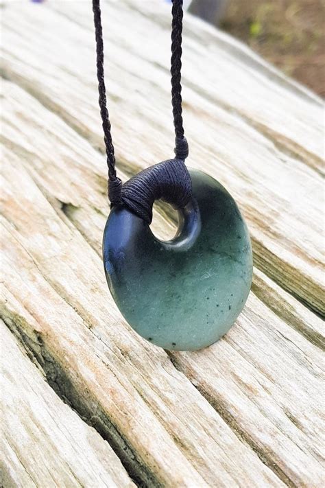Nz Jade Circle Necklace Hand Made Greenstone Pendant A Etsy New