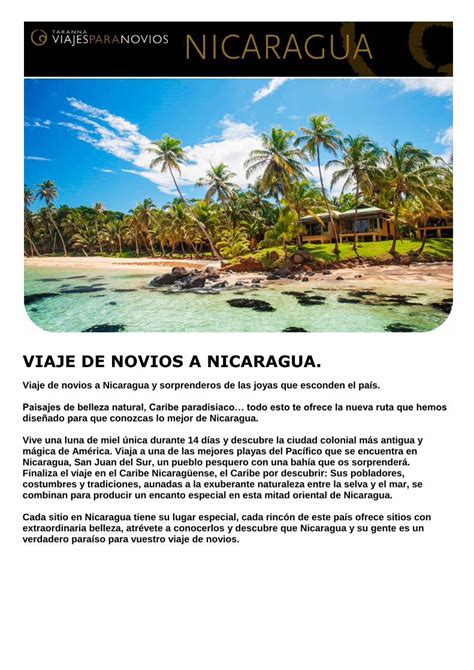 PDF VIAJE DE NOVIOS A NICARAGUA Combinan Para Producir Un Encanto