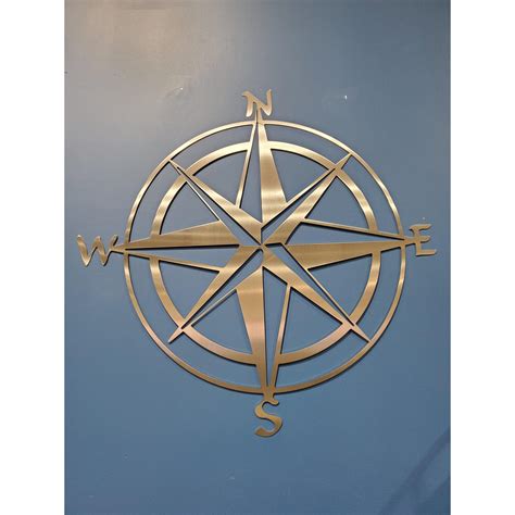 Nautical Stainless Steel Compass Rose Metal Wall Art Home Decor