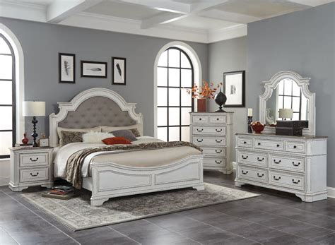 Customize your set online or give us a call. Antique White & Oak Queen Bedroom Set | My Furniture Place
