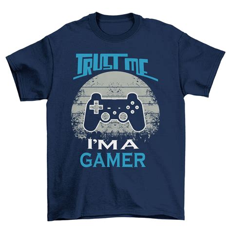 Gamer Trust Me Im A Gamer Moon Blue Text T Logo Gaming Etsy