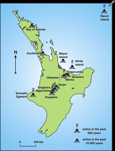 New Zealand Map Volcanoes