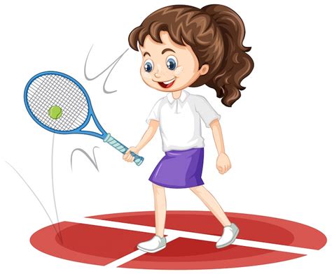 Premium Vector Girl Playing Tennis