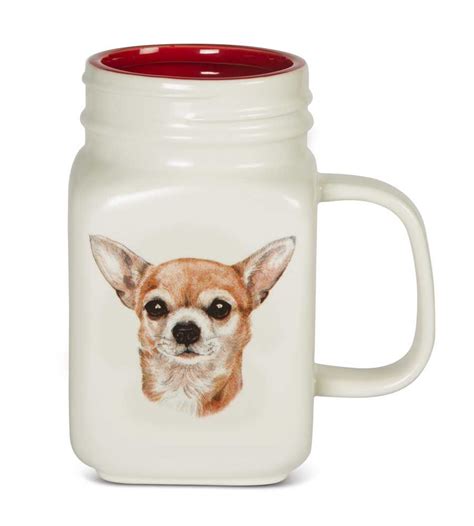 Chihuahua Ceramic Mason Jar These Chihuahua Mason Jar Mugs Play Double