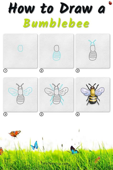 How To Draw A Bumblebee 6 Steps Easy Bumblebee Drawing Lesson For