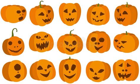 Halloween Pumpkins Set Stock Vector Illustration Of Jackolantern