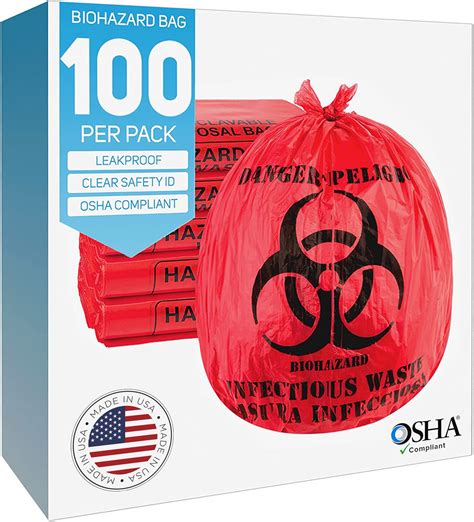 Buy Biohazard Waste Bags 10 Gallon 24x24 Red Hazardous T Can Liners