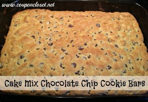 Chocolate Chip Cake Mix Cookie Bars Coupon Closet