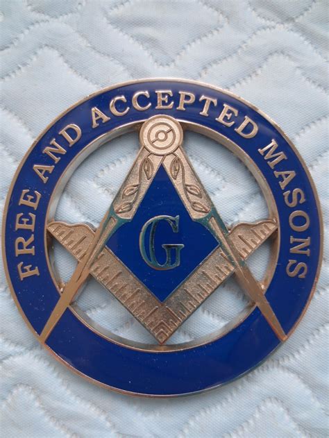 Masonic Car Emblem Free And Accepted Masons Badge Mason Freemason