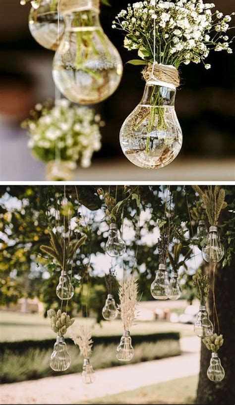 Hanging Light Bulb Vases Easy Wedding Decorations Dollar