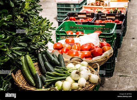 Vegetables In A Street Market In Northern Spain Stock Photo Alamy