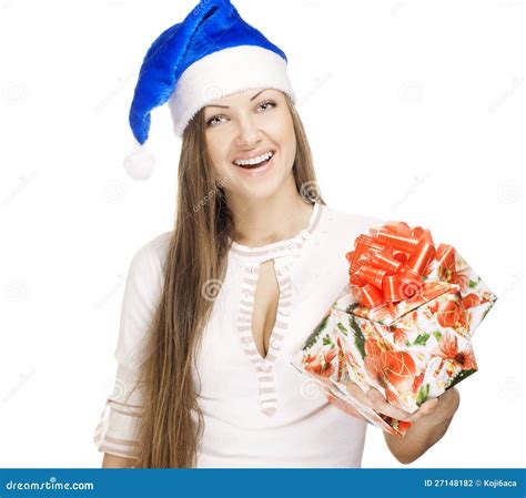 Girl With Christmas T Stock Photo Image Of Celebration 27148182