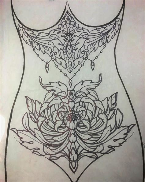 mandala stomach tattoos