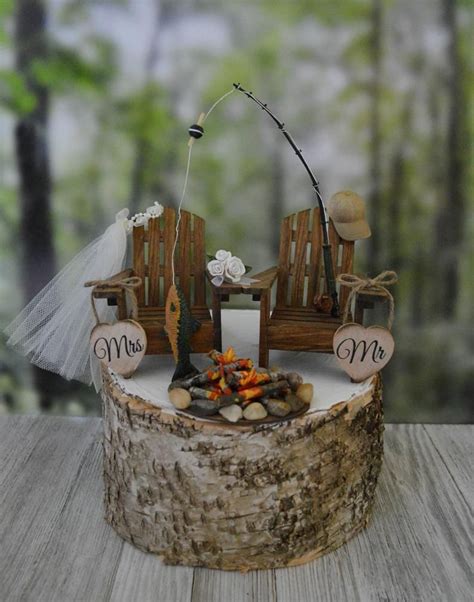 Fishing Pole Fishing Themed Wedding Cake Topper Camping Etsy Country
