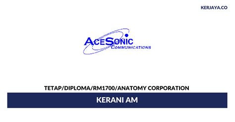 Automotive, equipment, manufacturing and engineeri / others. Jawatan Kosong Terkini Anatomy Corporation ~ Kerani Am ...